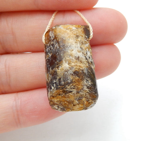 Natural Tourmaline Gemstone Pendant, Nugget Pendant, Tourmaline Pendant, 28x15x14mm, 10.5g - MyGemGarden