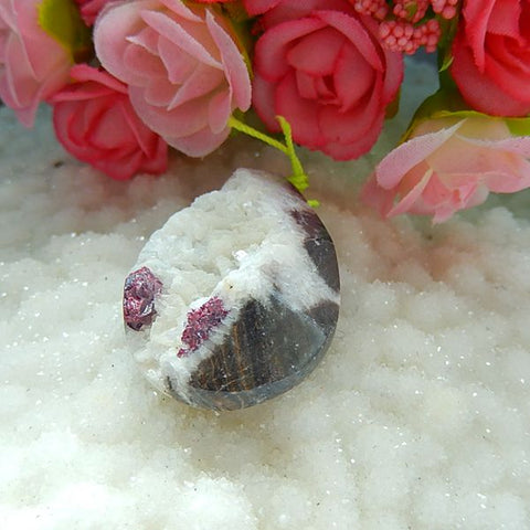 Nugget Gemstone Ruby Quartz Gemstone Natural Pendant Bead, 42x26x11mm, 16.2g - MyGemGarden