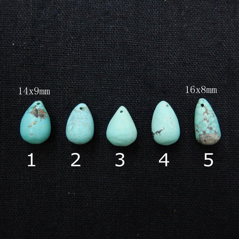 Sale 1pc Natural Turquoise Teardrop Gemstone Pendant Stone, 14x9mm, 16x8mm - MyGemGarden