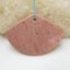 Natural Rhodonite Drilled Fan Gemstone Pendant Bead, 50x35x8mm, 19.4g - MyGemGarden