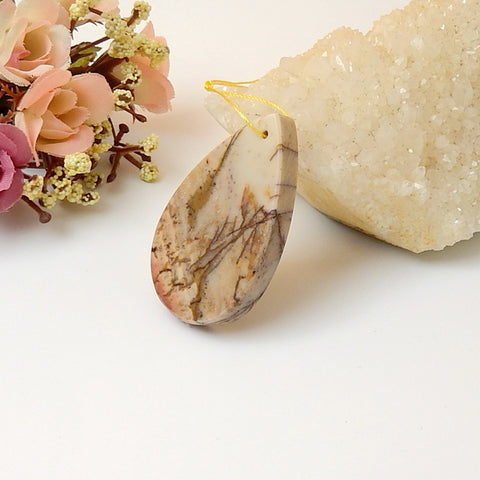 Water Drop Mookaite Jasper Pendant Bead, 51x31x7mm, 21.06g - MyGemGarden