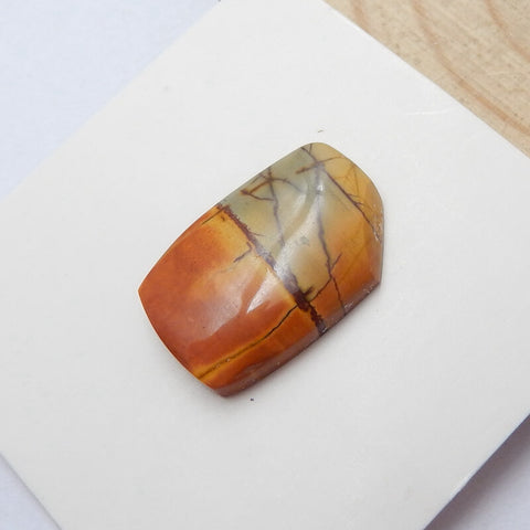 Natural Multi-Color Picasso jasper Gemstone Cabochon, 18x12x4mm, 1.73g - MyGemGarden