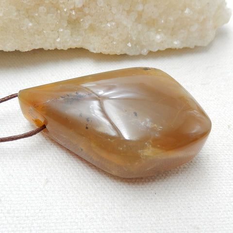 Natural Yellow Opal Gemstone Pendant, Natural Stone Jewelry, 58x38x21mm, 48.2g - MyGemGarden