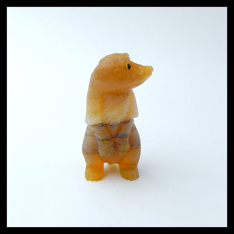 Red Agate Lovely Carved Meerkat, 51x24x19mm, 30.8g - MyGemGarden