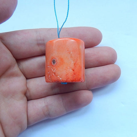 Bamboo Coral Pendant Bead, 24x23mm, 23.9g - MyGemGarden