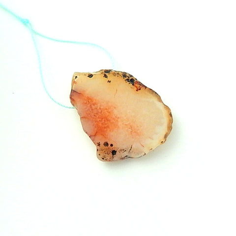 Hot sale Orange Agate Pendant Bead, 36x27x7mm, 10.5g - MyGemGarden