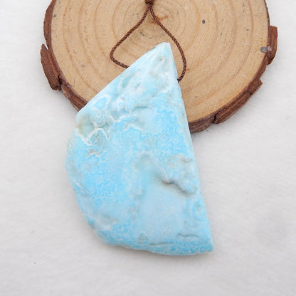 Nugget Larimar Gemstone Pendant, Raw Larimar Pendant, 55x42x7mm, 21.5g