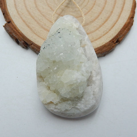 Natural Quartz Pendant Bead, 43x23x19mm, 24.5g - MyGemGarden