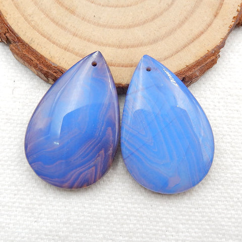 Boulder Opal And Opalite Glued Teardrop Gemstone Earrings Stone Pair, 30x20x6mm, 10.6g - MyGemGarden