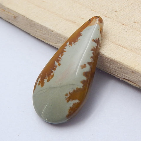 Natural Us Biggs Jasper Teardrop Gemstone Cabochon, 34x18x5mm, 4.1g - MyGemGarden