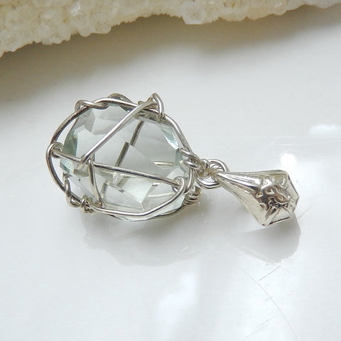 Sterling Silver 925 With crystal Gemstone Pendant, Gorgeous Pendant, 19x18x12mm, 3.3g - MyGemGarden