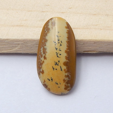 Natural Us Biggs Jasper Gemstone Cabochon, 27x14x5mm, 2.9g - MyGemGarden