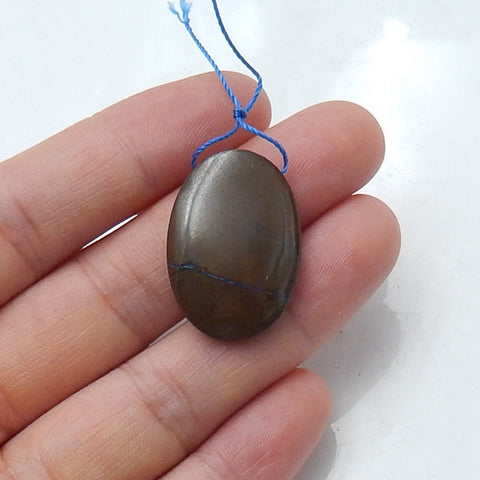 Natural Boulder opal Drilled Gemstone Pendant Bead, 21x18x5mm, 4.1g - MyGemGarden