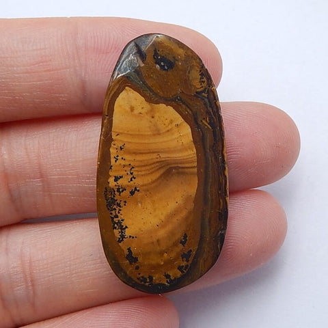 Cabochon de pierres précieuses de jaspe Natural Us Biggs, 37 x 19 x 5 mm, 6,6 g