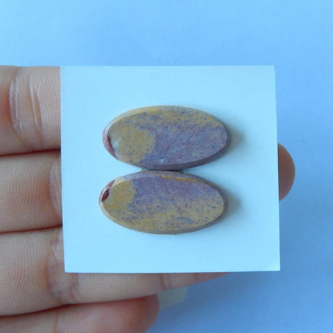 New Ocean Jasper Fashion Natural Stone Cabochon Pair 24x14x3mm,3g - MyGemGarden