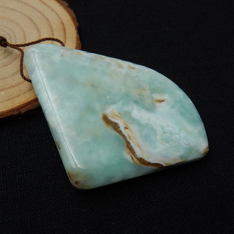 Nugget Larimar Gemstone Pendant, Raw Larimar Pendant, 67x47x10mm, 40.4g - MyGemGarden