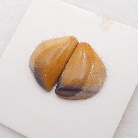 Us Biggs Jasper Gemstone Cabochon Pair, 17x11x4mm, 1.9g