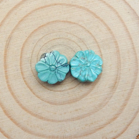 2pcs Natural Turquoise Gemstone Cabochons, 10x5mm, 1.6g - MyGemGarden