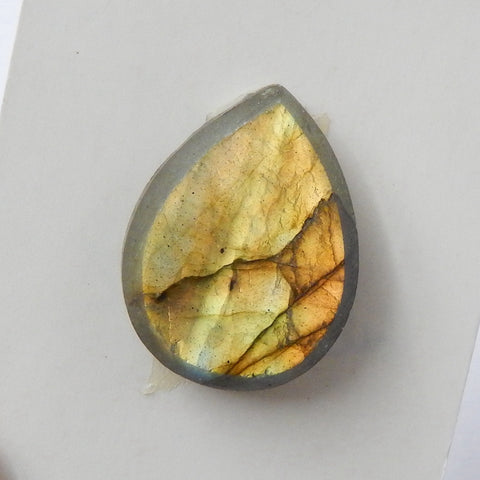 Natural Labradorite Teardrop Gemstone Cabochon, 20x15x5mm, 3.5g - MyGemGarden