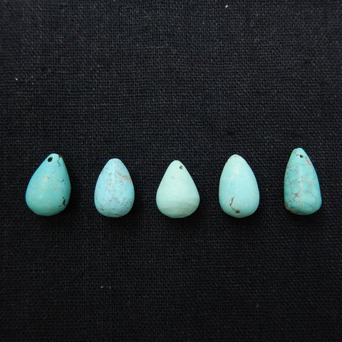 Sale 1pc Natural Turquoise Teardrop Gemstone Pendant Stone, 14x9mm, 16x8mm - MyGemGarden