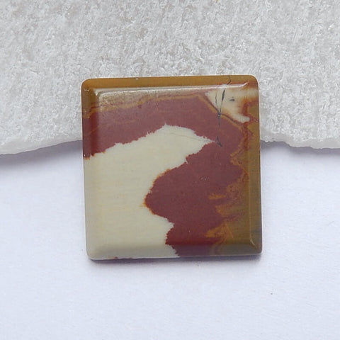 Natural Us Biggs Jasper Square Gemstone Cabochon, 17x3mm, 1.9g - MyGemGarden