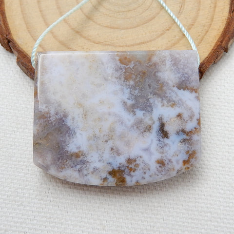 Natural Ocean Jasper Drilled Pendant Bead, 38x31x7mm, 18.2g - MyGemGarden