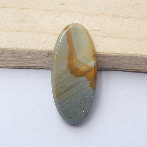 Natural Us Biggs Jasper Oval Gemstone Cabochon, 25x11x3mm, 1.7g - MyGemGarden