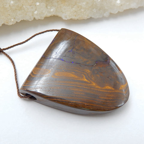 New, Natural Boulder opal Drilled Gemstone Pendant Bead, 39x34x11mm, 26g - MyGemGarden