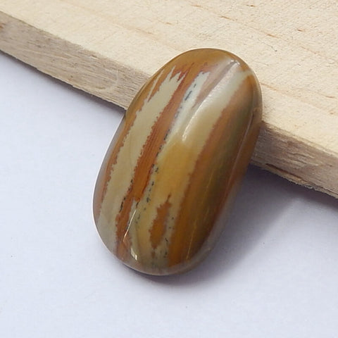 Natural Us Biggs Jasper Gemstone Cabochon, 26x18x6mm, 4.7g - MyGemGarden