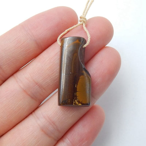 Natural Boulder opal Drilled Gemstone Pendant Bead, 26x12x6mm, 4.6g - MyGemGarden