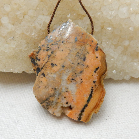 Nugget petrified wood opal Gemstone Pendant, Natural Stone Jewelry, 41x35x9mm, 22.6g - MyGemGarden