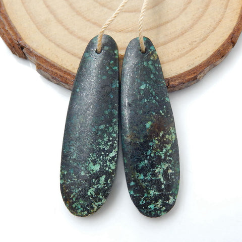 Natural African Turquoise Teardrop Earrings Beads, Stone For Earrings Making, 40x12x5mm, 8.2g - MyGemGarden