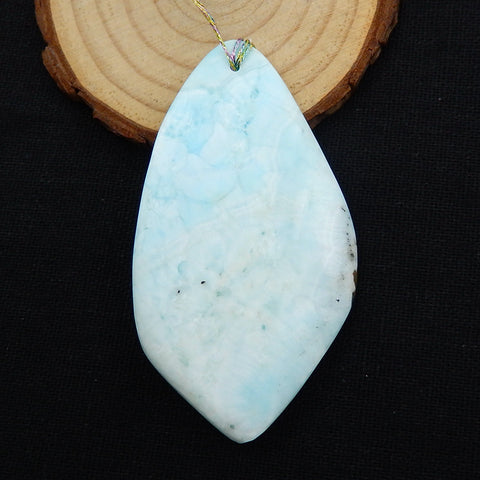 New, Natural Hemimorphite Gemstone Pendant Bead, 67x37x10mm, 27.2g - MyGemGarden