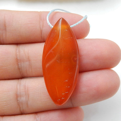 Natural Agate Gemstone Pendant Fashion Jewelry, 35x15x7mm, 5.8g - MyGemGarden