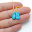 Natural Turquoise Gemstone Earrings Pair, 15x8x3mm, 1.0g - MyGemGarden