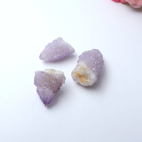 3 pcs Amethyst Drusy Set 30x17x16mm, 25x15x14mm, 22.3g - MyGemGarden