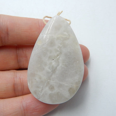 Natural Quartz Pendant Bead, 43x23x19mm, 24.5g - MyGemGarden