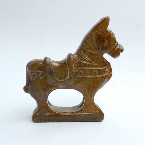 New design Beautiful Carved Nephrite Jade Boho Horse, 71x76x14mm, 97.2g - MyGemGarden