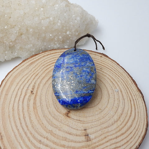 Lapis Lazuli Carved woman Pendant, 44x31x15mm, 26.6g - MyGemGarden