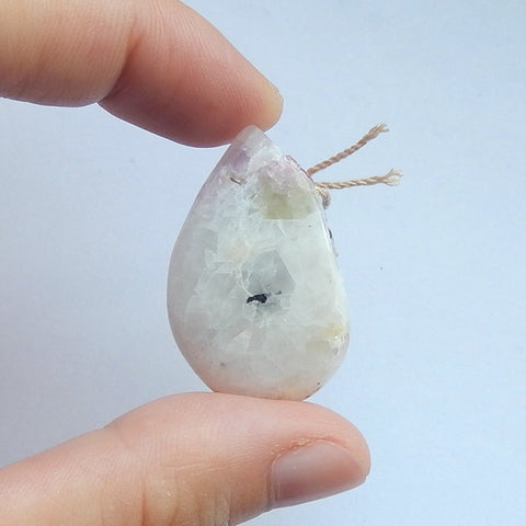 Natural Quartz Pendant Bead, 33x20x13mm, 10.5g - MyGemGarden