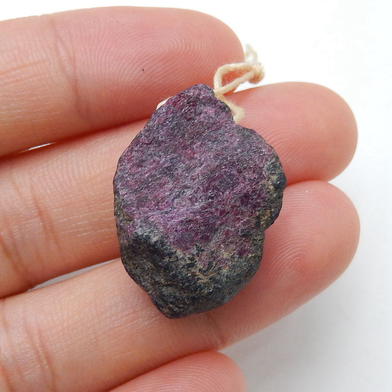 New, Nugget Ruby Gemstone Pendant Stone, Jewelry accessories, 25x18x12mm, 8g - MyGemGarden