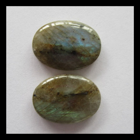 Labradorite Cabochon Pair 18x13x4mm,4.2g - MyGemGarden