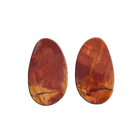 Natural Multicolor Picasso Jasper Gemstone Cabochon Pair, 25x15x4mm, 5g - MyGemGarden