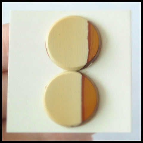 Natural US Biggs Picture Jasper Gemstone 18mm Round Cabochons Pair, 18x18x3mm,3.7g - MyGemGarden