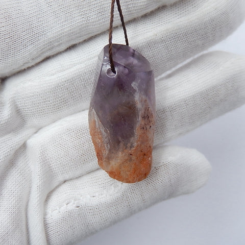 Amethyst Gemstone Natural Pendant Bead, 35x16x14mm, 12g - MyGemGarden