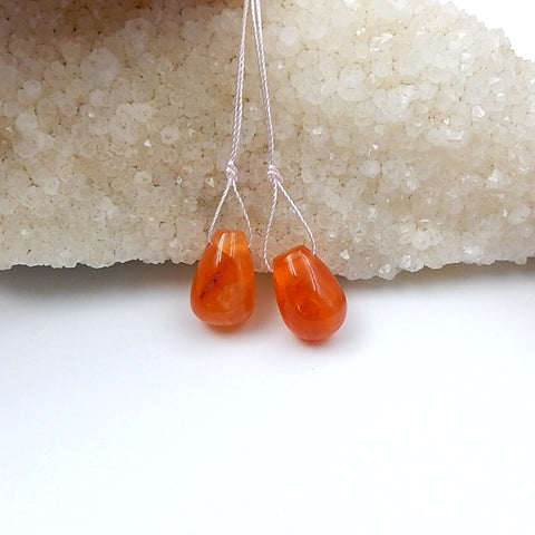 Natural Red Agate Earrings Pair 15x11mm,4.7g - MyGemGarden