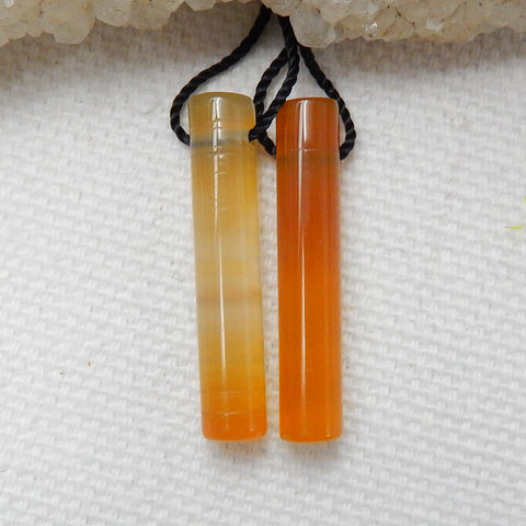 Natural Red Agate Earrings Pair, stone for Earrings making, 24x4mm, 1.9g - MyGemGarden