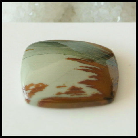 Natural US Biggs Picture Jasper Gemstone Cabochon, 24x21x6mm, 5.8g - MyGemGarden