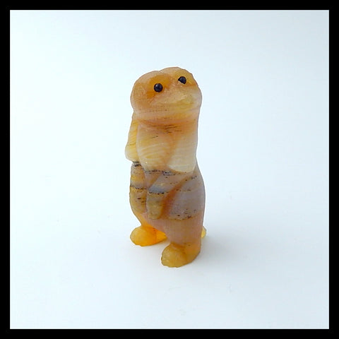 Red Agate Lovely Carved Meerkat, 51x24x19mm, 30.8g - MyGemGarden