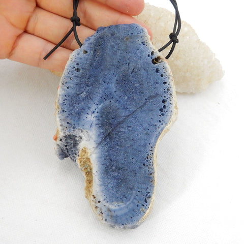 Nugget Blue coral Gemstone Pendant Bead, 107x65x13mm, 125.4g - MyGemGarden